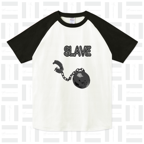 『奴隷 SLAVE 社畜 足かせ 囚人 鉄球 重り  ホラー オカルト 拷問 性奴隷 スレイブ』Tシャツ