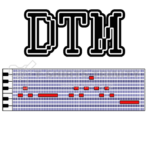 『DTM3 ピアノロール 歌ってみた MIDI 作曲 歌 シンセ モニタ スピーカー キーボード』Tシャツ
