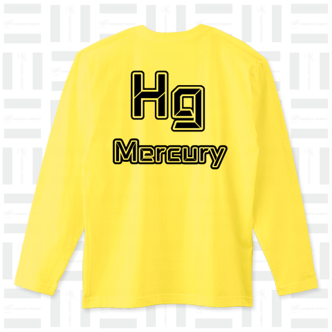 『元素記号Hg 水銀 Mercury 周期表 原子 精力 実験 温度計 科学 化学 理科 学校 覚える 勉強 テスト 金属』Tシャツ