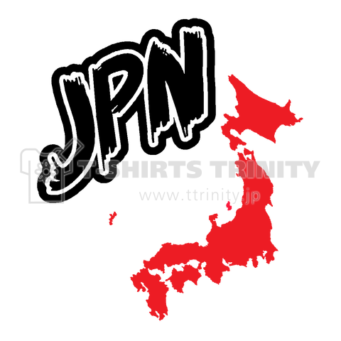 『日本地図 ジャパン JAPAN JPN 世界  和柄 マップ ワールド 大和魂 大日本帝国 戦国』Tシャツ