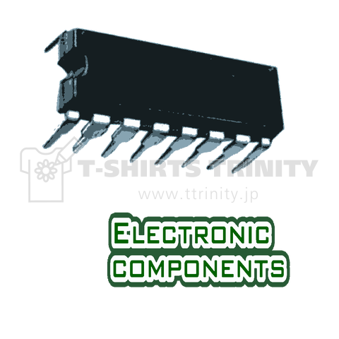 『電子部品1 チップ 半導体 抵抗 Ω ケイ素 ゲルマニウム リン 伝導 金属 PC 基盤 パソコン』Tシャツ