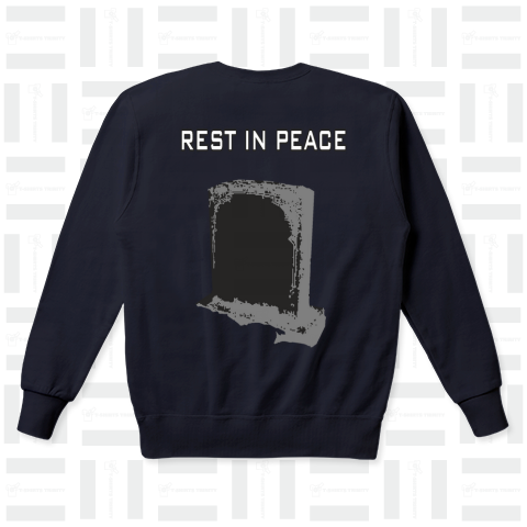 『REST IN PEACE(背プリント) 墓石 RIP お墓 海外 外国 墓地 ホラー ハロウィン デスメタル 死神』Tシャツ