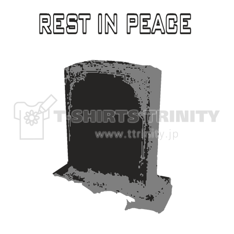 『REST IN PEACE(背プリント) 墓石 RIP お墓 海外 外国 墓地 ホラー ハロウィン デスメタル 死神』Tシャツ