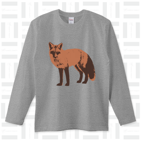 『狐 きつね フォックス シルエット 動物園 飼育 ペット 犬 北海道 かわいい もふもふ』Tシャツ