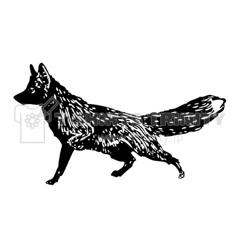 『キツネ3 狐 北海道 雪国 モフモフ 癒し ペット 犬 かわいい 飼育 動物園 フォックス』Tシャツ
