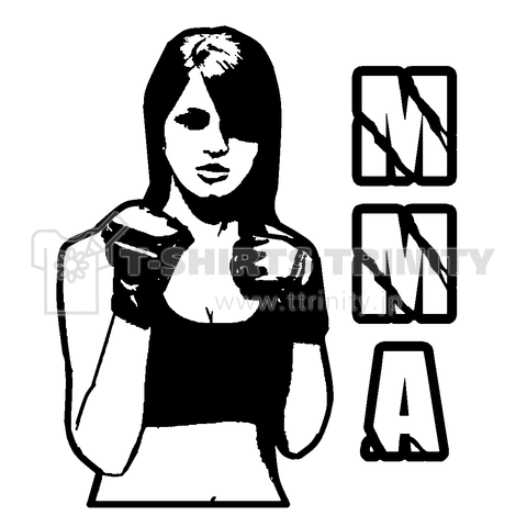 『MMA3(背プリント) 女子 総合格闘技 UFC プロレス バーリトゥード 金網 オクタゴン プライド PRIDE 柔術 』Tシャツ