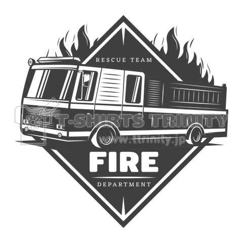 firefighter emblem - fire engine 4 -
