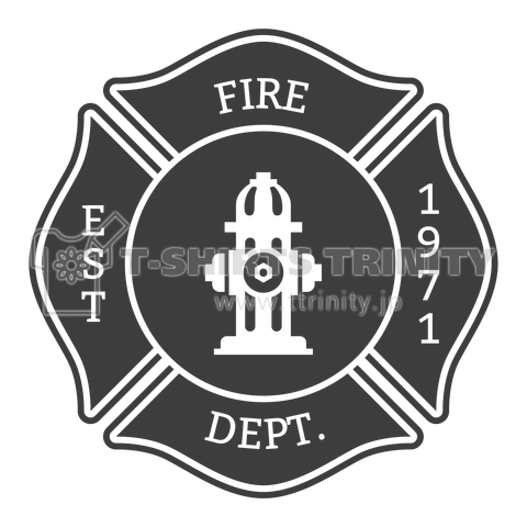 firefighter emblem - mc & firehydrant 1971 -