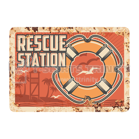 rescue station metal rusty plate