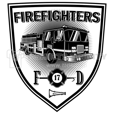 firefighter emblem - fire engine 5 -