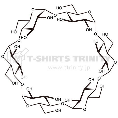 シクロデキストリン 化学構造式 デザインtシャツ通販 Tシャツトリニティ