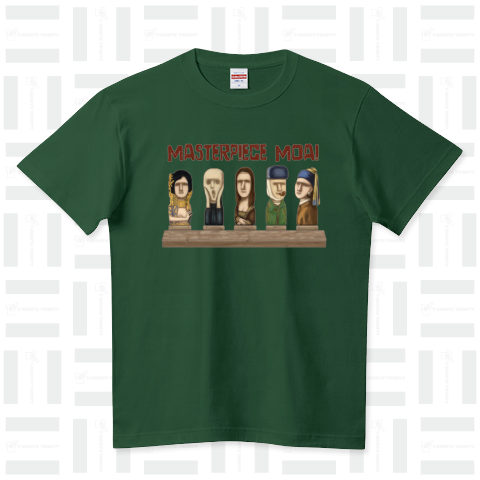 名画のモアイたち (カスタマイズ可) ハイクオリティーTシャツ(5.6オンス)