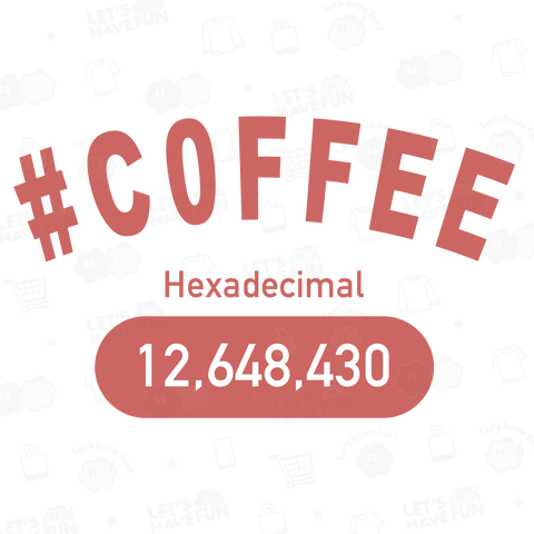 COFFEE Hexadecimal カレッジTシャツ