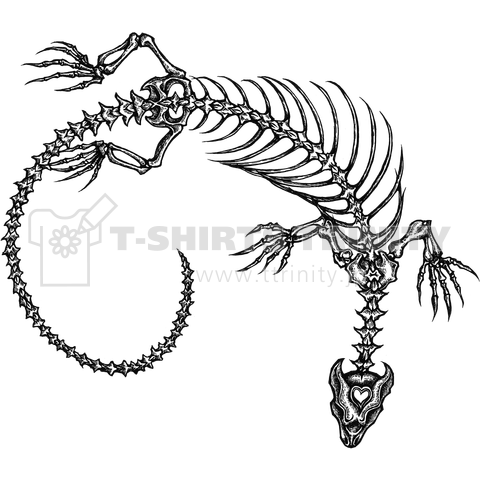トカゲの骨格標本 デザインtシャツ通販 Tシャツトリニティ