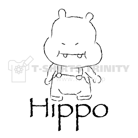 Hippo 白黒 ワンポイント