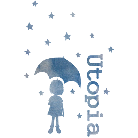 星の降る街～傘をさしたボブカットの少女。パステルカラーVER