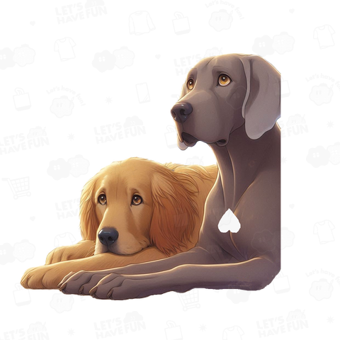 ゴールデンレトリバーとワイマラナー