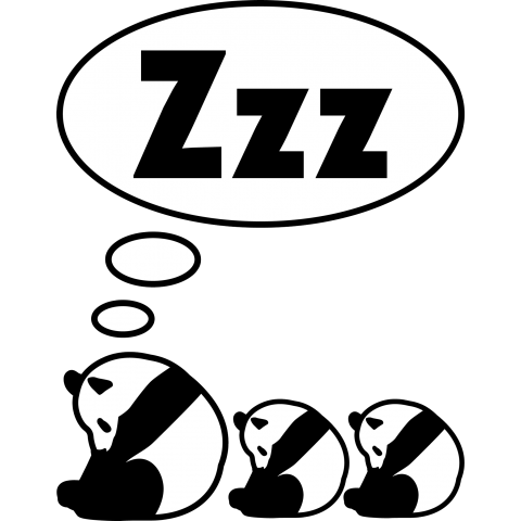 Zzzパンダ /panda・アニマル・動物・熊猫・zoo・カワイイ・可愛い・音楽・吹き出し・コミック・漫画・マンガ・ユニーク・シンプル・イラスト・女性・子供・ロゴ・デザインTシャツ