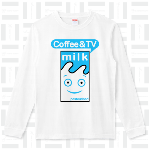 Coffee & TV /牛乳パック・ミルク・ROCK・ロック・MUSIC・音楽・ドリンク・フード・アート・子供・女性・カワイイ・可愛い・イラスト・シンプル・ロゴ・デザインTシャツ