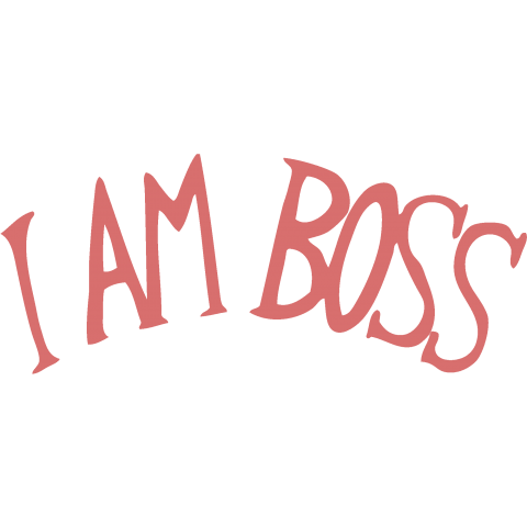 I AM BOSS Tシャツ 赤文字/ロゴ・カワイイ・可愛い・パロディ・女性・子供・シンプル・デザイン