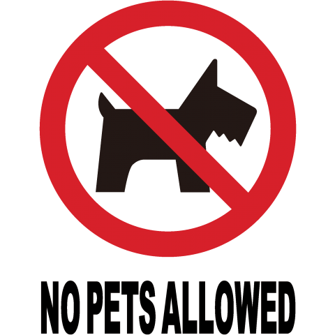 ペット禁止 No Pets Allowed 動物 Pet Dog シンプル ロゴ イラスト デザイン 可愛い 標識 Tシャツ デザインtシャツ通販 Tシャツトリニティ