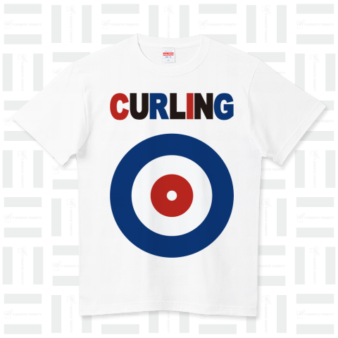 UKロック風カーリング / CURLING /(music・音楽・rock・パンク・sports・スポーツ・シンプル・カラフル・デザイン・イラスト・かわいい・可愛い・カワイイ・Tシャツ・ロゴ・)