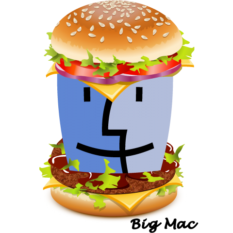 ビッグマック Big Mac /ハンバーガー・ファーストフード・ポップアート・POPART・絵・可愛い・パロディ・apple・アップル・イラスト・マクドナルド・カラフル・ロゴ・デザインTシャツ