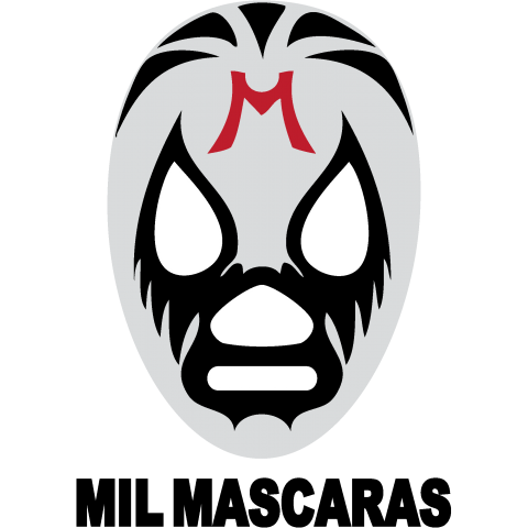 MIL MASCARAS /スポーツ・mask・格闘技・覆面・音楽・マスク・ロック・rock・アメカジ・ロゴ・かわいい・可愛い・カワイイ・女性・子供・音楽・絵・シンプル・イラスト・デザイン・Tシャツ