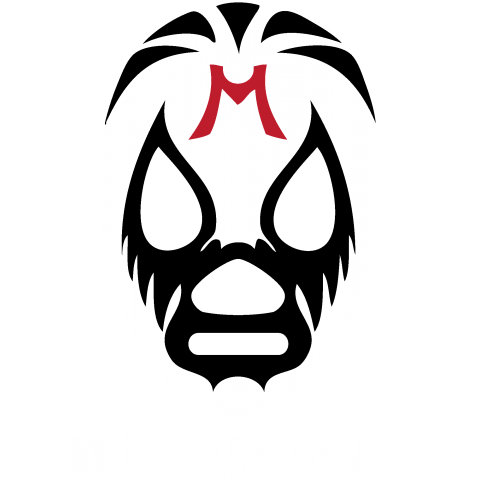 MIL MASCARAS 濃色 /スポーツ・mask・格闘技・覆面・マスク・音楽・rock・ロック・アメカジ・ロゴ・かわいい・可愛い・カワイイ・マスカラス・音楽・シンプル・イラスト・デザイン・tシャツ