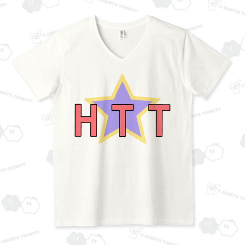 HTT 星 Tシャツ  /かわいい・カワイイ・音楽・ロック・rock・music・バンド・ギター・band・star・文字・女性・シンプル・イラスト・デザイン・ロゴ