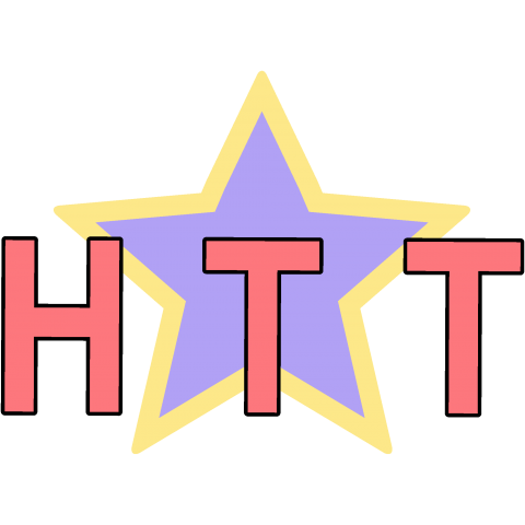 HTT 星 Tシャツ  /かわいい・カワイイ・音楽・ロック・rock・music・バンド・ギター・band・star・文字・女性・シンプル・イラスト・デザイン・ロゴ