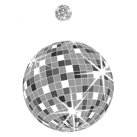 MIRROR BALL /(光・音楽・ロック・rock・パンク・バンド・ギター・ダンス・DJ・星・模様・柄・女性・可愛い・かわいい・カワイイ・文字 シンプル・アート・art・イラスト・デザイン・ロゴ