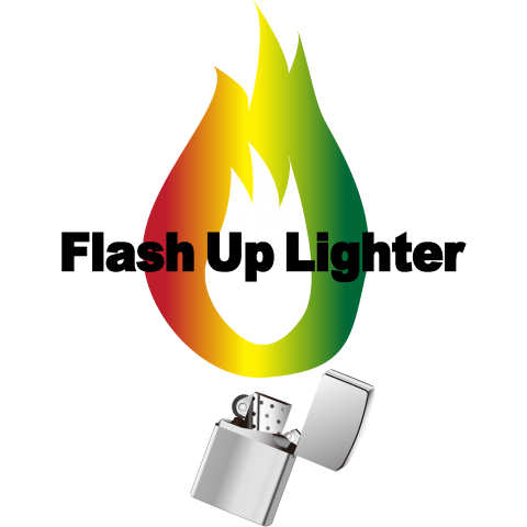 Flash Up Lighter /炎・レゲエ・REGGAE・ラスタ・ストリート・ヒップホップ・HIPHOP・MUSIC・音楽・模様・柄・カワイイ・可愛い・イラスト・カラフル・ロゴ・デザインTシャツ