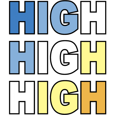 HIGH HIGH HIGH Tシャツ /ロゴT・かわいい・カワイイ・可愛い・音楽・映画・文字・アメカジ・シンプル・デザイン