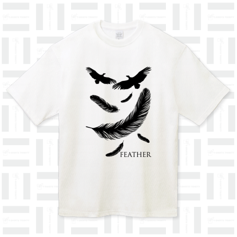 FEATHER  /羽・鳥・アニマル・動物・自然・音楽・ロック・パンク・かわいい・カワイイ・可愛い・子供・女性・絵画・刺青・アート・art・模様・柄・シンプル・イラスト・ロゴ・デザインTシャツ