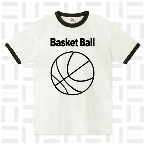 BASKET BALL /バスケットボール・スポーツ・ストリート・ヒップホップ・ROCK・ロック・音楽・MUSIC・図形・模様・カワイイ・可愛い・アート・ダンス・シンプル・ロゴ・デザインTシャツ