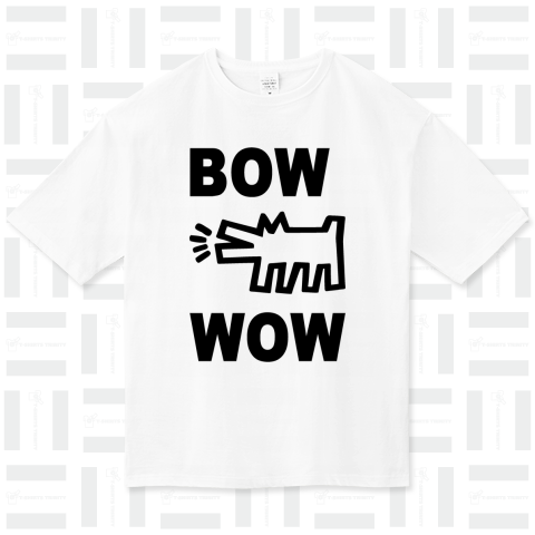 吠える犬 BOWWOW /音楽・rock・ロック・マンガ・漫画・かわいい・カワイイ・可愛い・Tシャツ・シンプル・イラスト・デザイン・ロゴ・動物・犬・アニマル・ペット・子供・女性・カジュアル