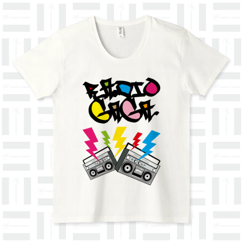 RADIO GAGA /music・ダンス・かわいい・カワイイ・可愛い・Tシャツ・シンプル・イラスト・ロゴ・ロック・rock・デザイン・カラフル・ポップ・アート・女性・子供・文字・模様・雷