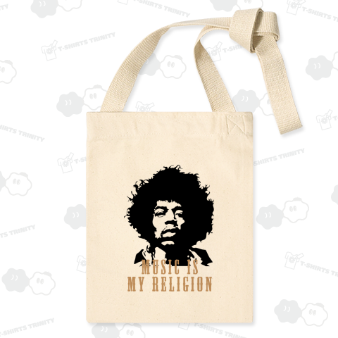 MUSIC IS MY RELIGION /ロックの神様・JIMI HENDRIX・ジミヘン・パンク・ブルース・バンド・アート・art・楽器・イラスト・シンプル・R&B・絵・文字・ロゴ・デザイン