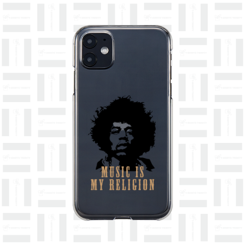 MUSIC IS MY RELIGION /ロックの神様・JIMI HENDRIX・ジミヘン・パンク・ブルース・バンド・アート・art・楽器・イラスト・シンプル・R&B・絵・文字・ロゴ・デザイン