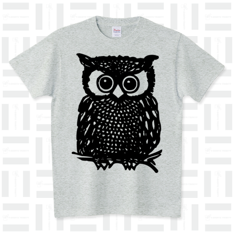 OWL /フクロウ・梟・ミミズク・鳥・動物・アニマル・和風・切り絵・アート・art・絵・ロック・ROCK・パンク・PUNK・カワイイ・可愛い・子供・女性・自然・シンプル・ロゴ・デザインTシャツ