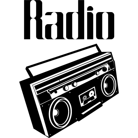 Radio /音楽・music・ダンス・ダンサー・ラジオ・ロック・rock・グラフティ・かわいい・カワイイ・可愛い・Tシャツ・シンプル・イラスト・ロゴ・デザイン・カラフル・ポップ・文字
