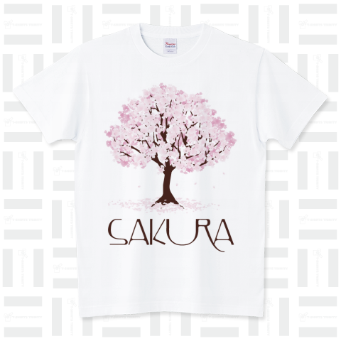 桜 SAKURA /花・柄・模様・春・さくら・サクラ・かわいい・カワイイ・可愛い・シンプル・イラスト・ロゴ・デザイン・カラフル・アート・葉・自然・日本・和風・絵・女性・子供・文字・模様・Tシャツ