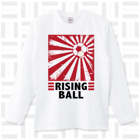 RISING BALL /サッカー・国旗・日の丸・日本代表・ボール・スポーツ・カワイイ・可愛い・絵・音楽・模様・柄・時事・punk・パンク・ロック・日章旗・カラフル・シンプル・ロゴ・デザインTシャツ