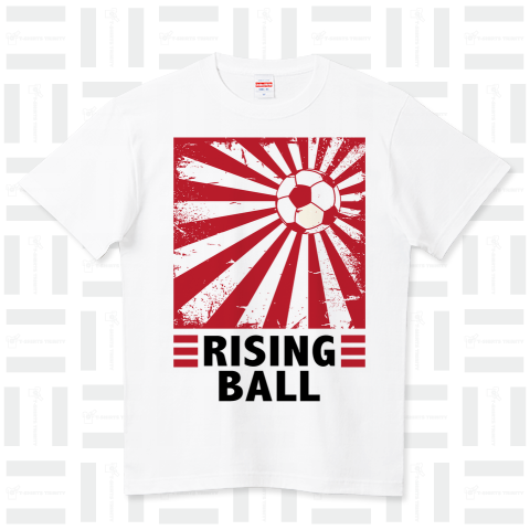 RISING BALL /サッカー・国旗・日の丸・日本代表・ボール・スポーツ・カワイイ・可愛い・絵・音楽・模様・柄・時事・punk・パンク・ロック・日章旗・カラフル・シンプル・ロゴ・デザインTシャツ