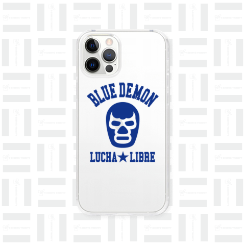 BLUE DEMON /プロレス・格闘技・スポーツ・マスク・ストリート・音楽・カレッジ・ロック・rock・かわいい・カワイイ・可愛い・文字・シンプル・デザイン・イラスト・アメカジ・ロゴ・Tシャツ