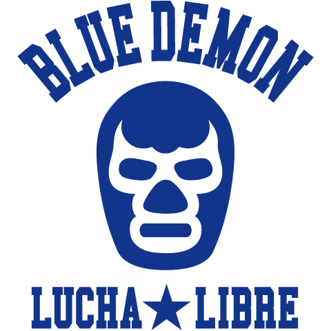 Blue Demon プロレス 格闘技 スポーツ マスク ストリート 音楽 カレッジ ロック Rock かわいい カワイイ 可愛い 文字 シンプル デザイン イラスト アメカジ ロゴ Tシャツ デザインtシャツ通販 Tシャツトリニティ