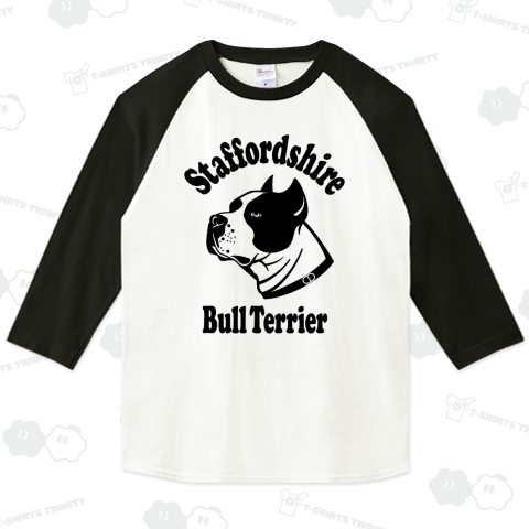 Staffordshire Bull Terrier /スタッフォードシャー・ブルテリア・犬・dog・rock・ロック・音楽・ペット・可愛い・アメカジ・イラスト・ロゴ・デザインTシャツ