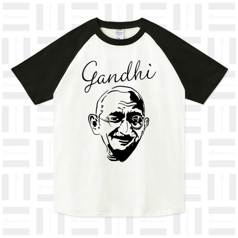 Gandhi /ガンジー・インド・革命家・線・哲学・イラスト・music・音楽・ロック・rock・パンク・punk・可愛い・人物・絵・アート・art・文字・筆記体・ロゴ・デザインTシャツ