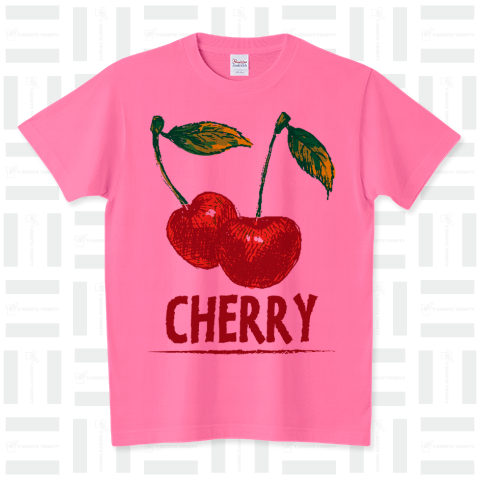 CHERRY /さくらんぼ・サクランボ・フルーツ・果物・食べ物・フード・スイーツ・アメカジ・カラフル・可愛い・絵・模様・柄・子供・女性・シンプル・イラスト・ロゴ・デザインTシャツ